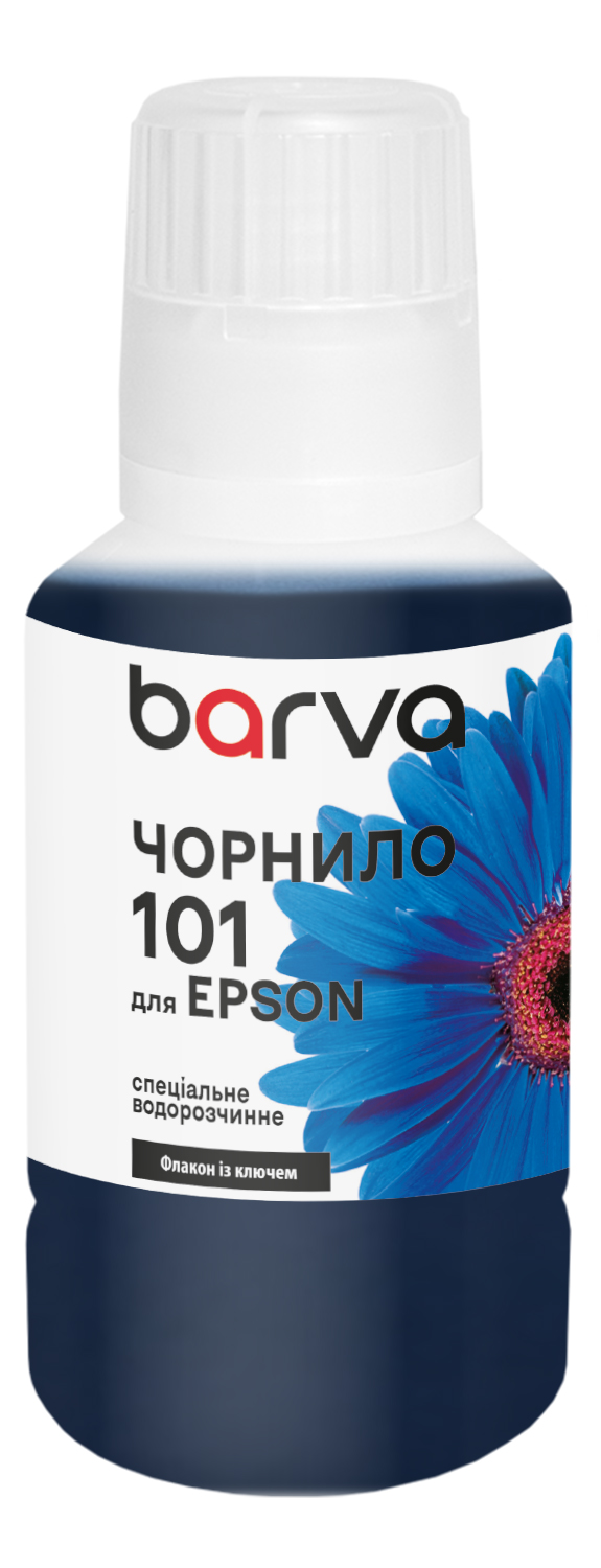 Чорнило для Epson 101 C спеціальне 140 мл, OneKey, водорозчинне, блакитне Barva (E101-604e)