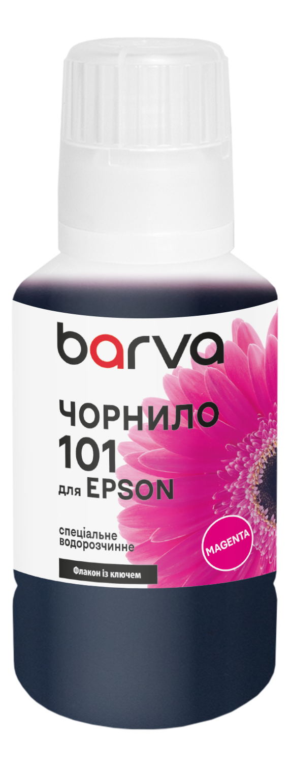 Чорнило для Epson 101 M спеціальне 140 мл, OneKey, водорозчинне, пурпурове Barva (E101-605e)