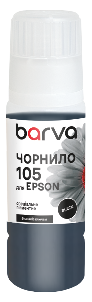 Чорнило для Epson 105 BK спеціальне 70 мл, OneKey, пігментне, чорне Barva (E105-781e)