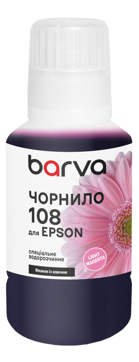 Чорнило для Epson 108 LM спеціальне 140 мл, OneKey, водорозчинне, світло-пурпурове Barva (E108-1014)