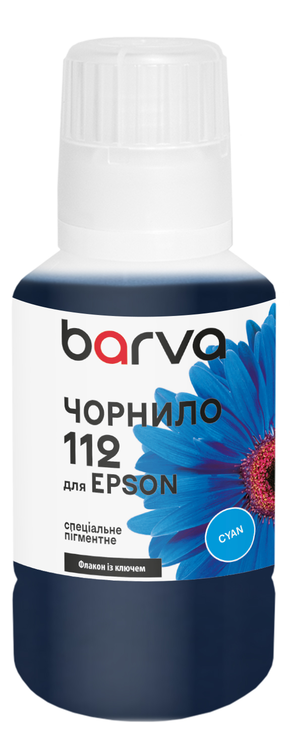 Чорнило для Epson 112 C спеціальне 140 мл, OneKey, пігментне, блакитне Barva (E112-957e)