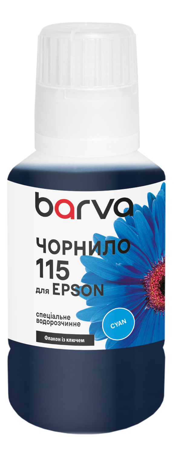 Чорнило для Epson 115 C спеціальне 140 мл, OneKey, водорозчинне, блакитне Barva (E115-873e)