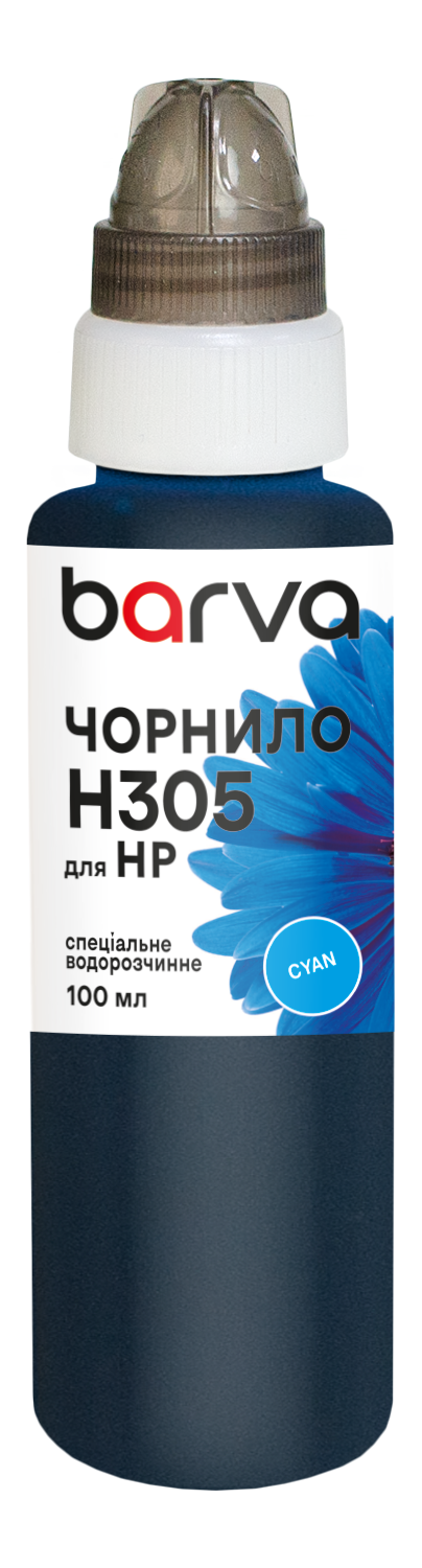 Чорнило для HP 305 спеціальне 100 мл, водорозчинне, блакитне Barva (H305-775)