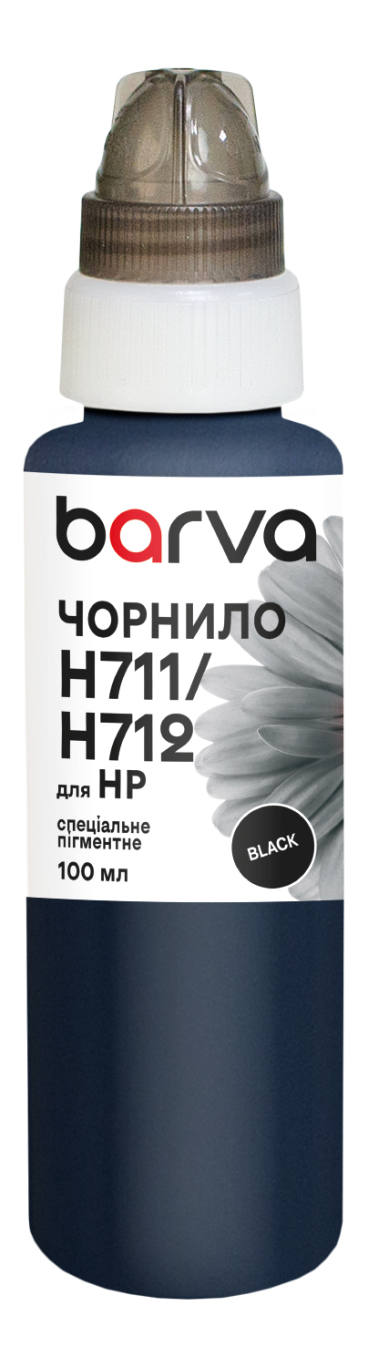 Чорнило для HP 711/712 BK спеціальне 100 мл, пігментне, чорне Barva (H711-853)