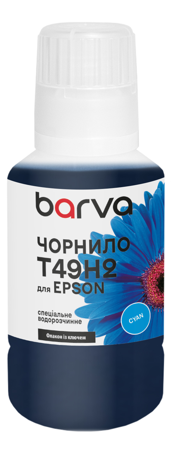 Чорнило для Epson T49H2 спеціальне 140 мл, OneKey, водорозчинне, блакитне Barva (ET49H-933e)