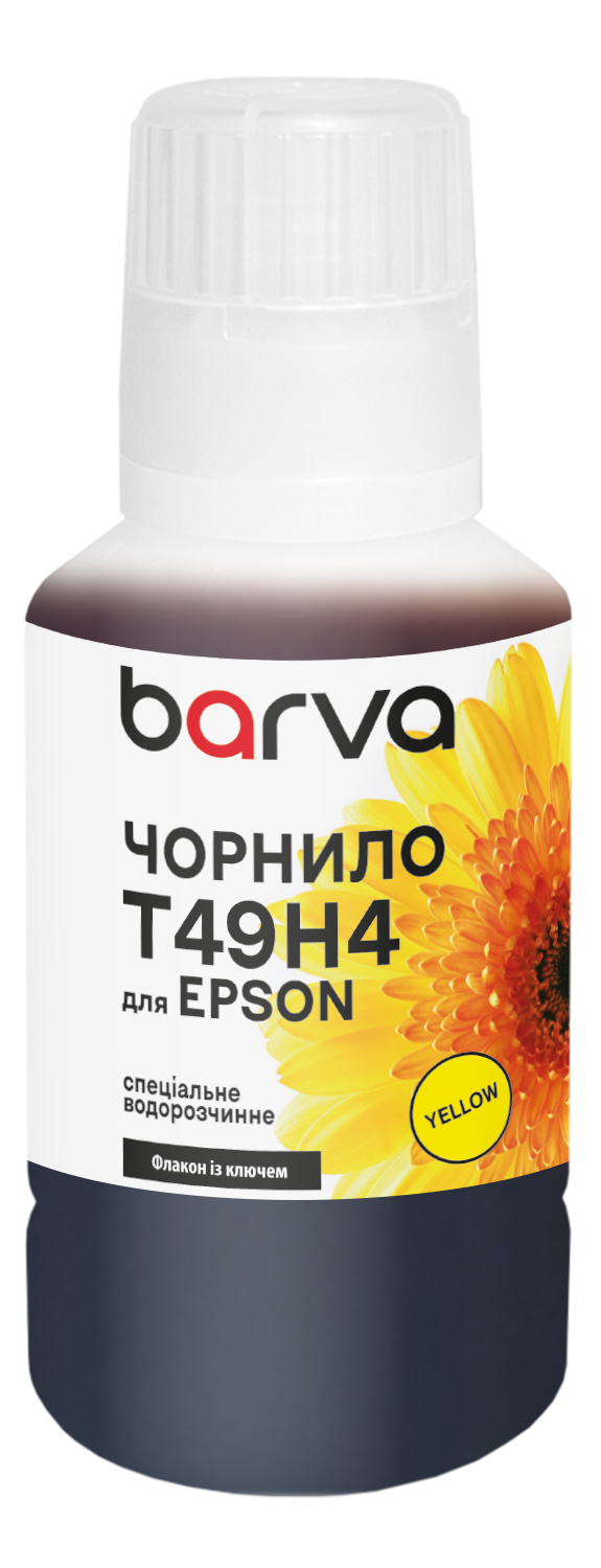 Чорнило для Epson T49H4 спеціальне 140 мл, OneKey, водорозчинне, жовте Barva (ET49H-935e)