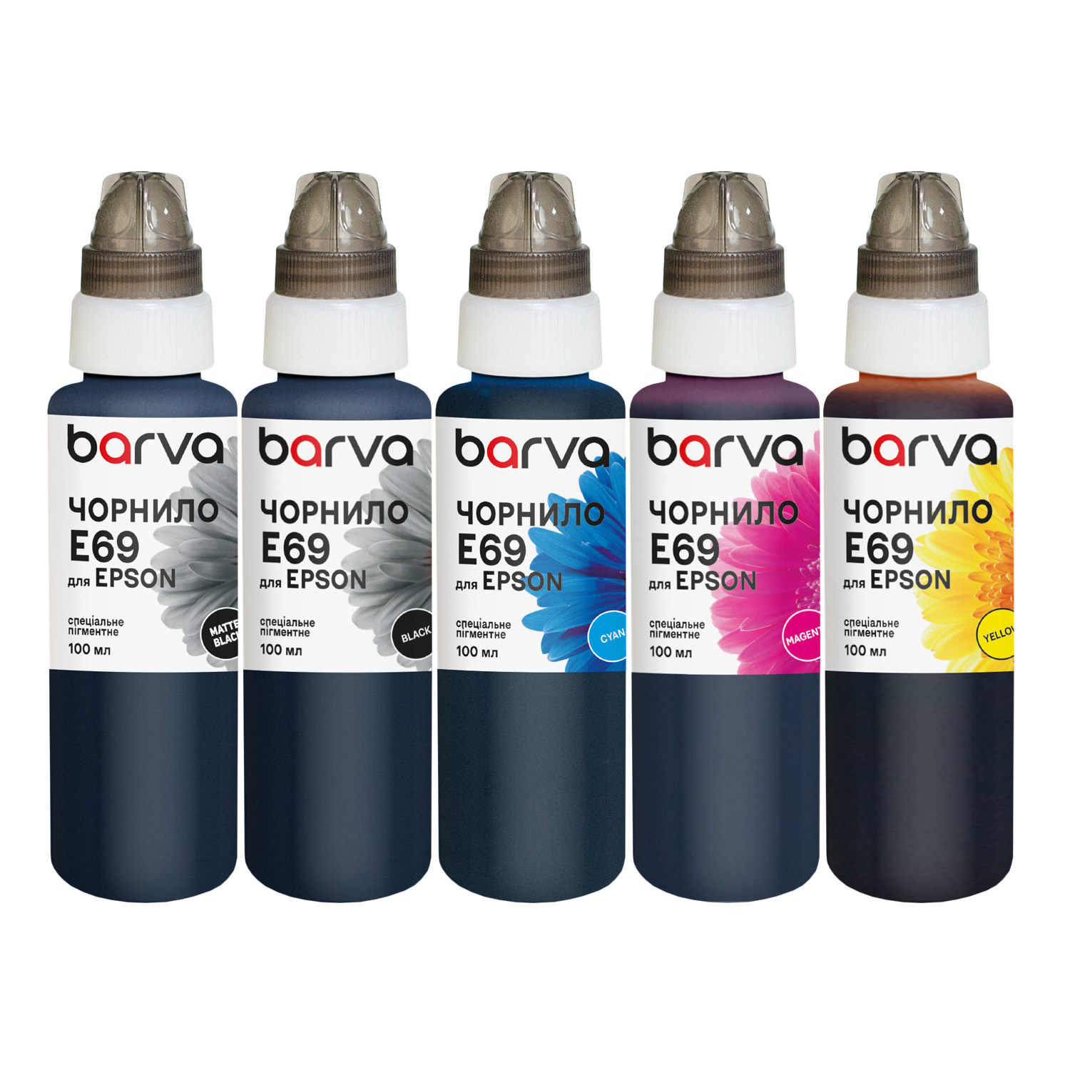 Комплект чорнил для Epson T69 спеціальні 5x100 мл, пігментні, MB/PB/C/M/Y Barva (E69-100-2MP)
