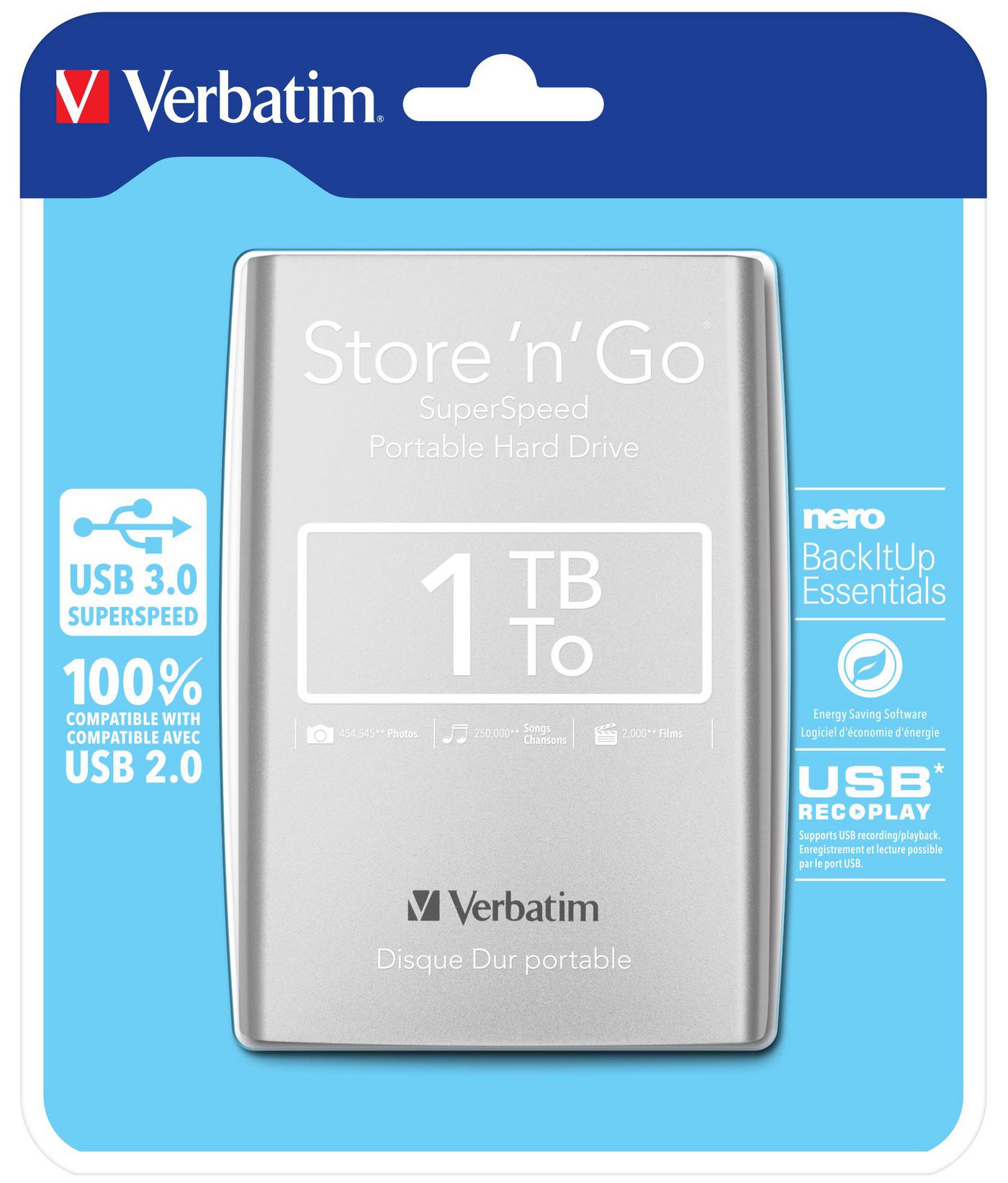 External HD 1 TB Silver