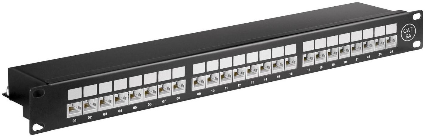 CAT6a 24-портова 19" патч-панель,