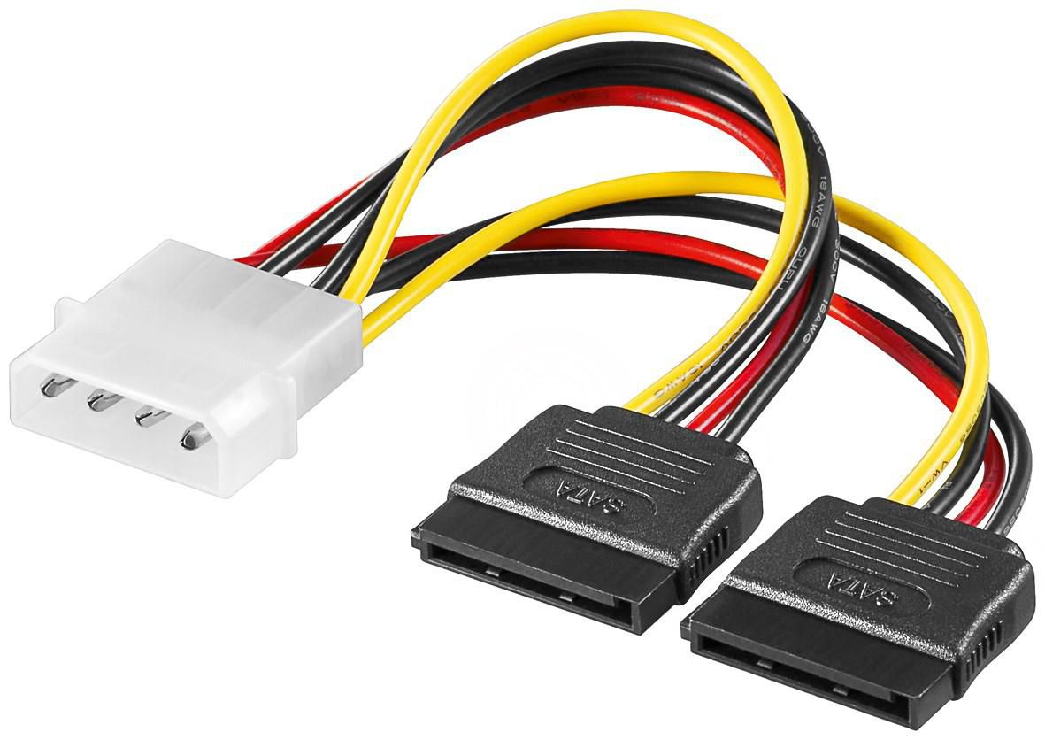 SATA Power 4pin-2x15pin 0,13m