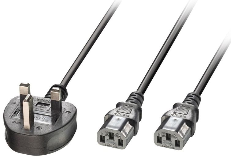 UK power cord splitter cable 