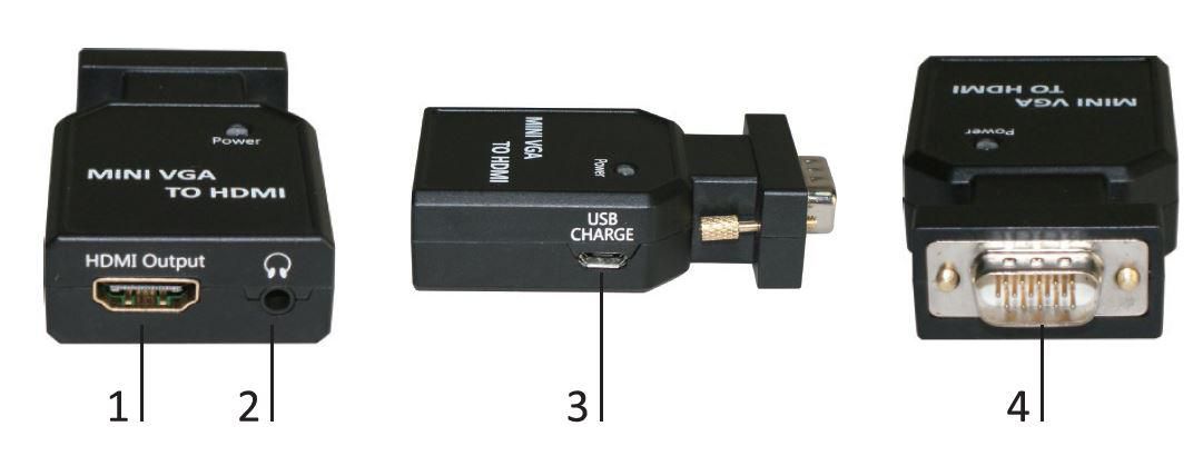 Мини конвертер VGA в HDMI