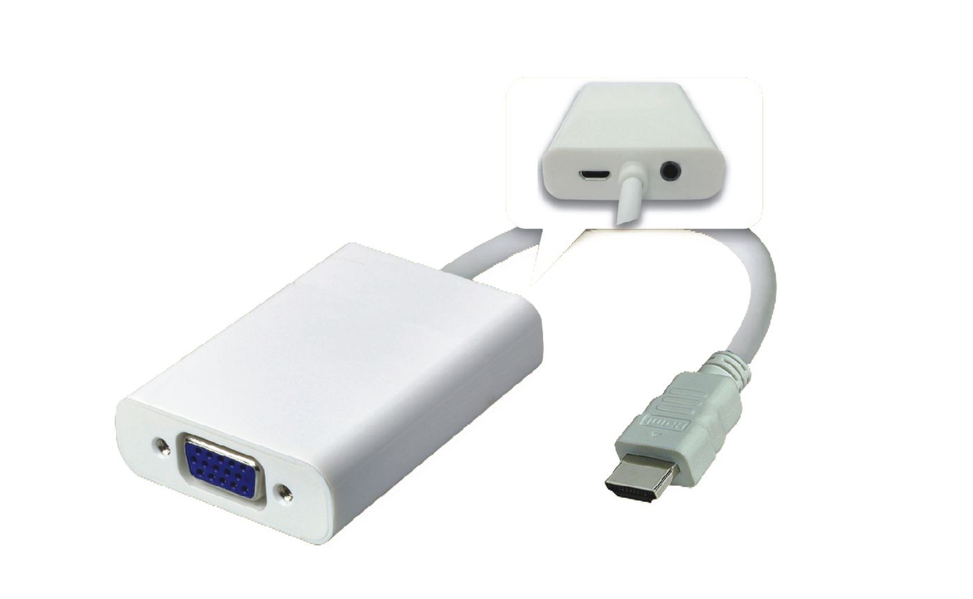 Адаптер HDMI - VGA M/F, Белый