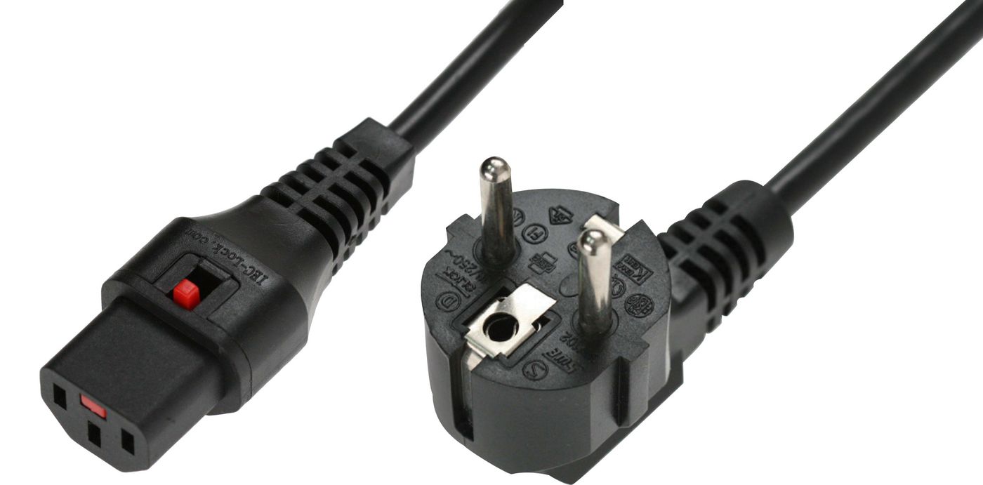 IEC LOCK C13 to R/A SCHUKO