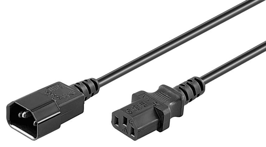 Black power cable C14F to 