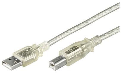 USB2.0 A-B 1m M-M Transparent