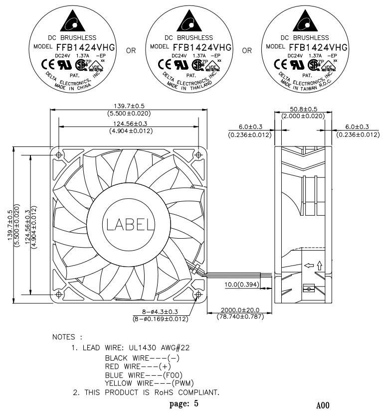 Cooling Fan for Delta