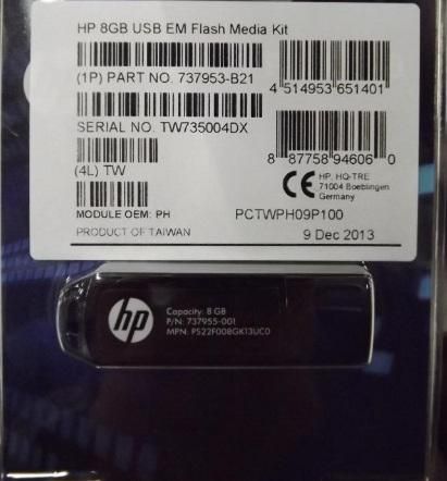 HPE Memory 8GB USB Flash Media Key
