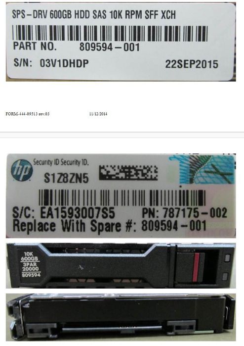 DRV 600GB HDD SAS 10K RPM