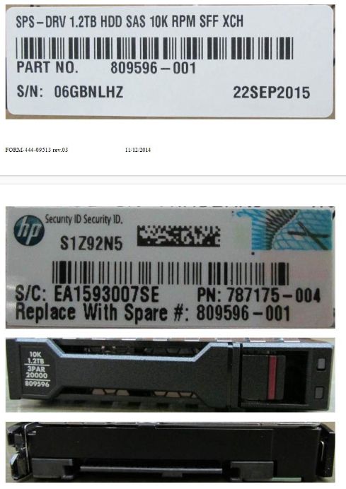 DRV 1.2TB HDD SAS 10K RPM