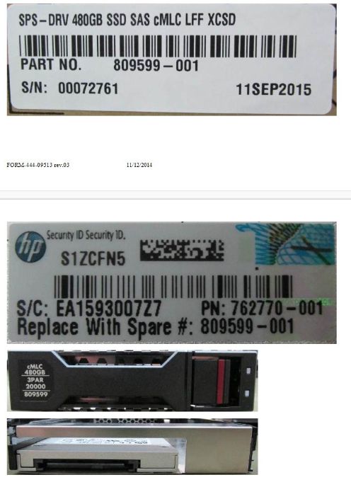 DRV 480GB SSD SAS CMLC LFF