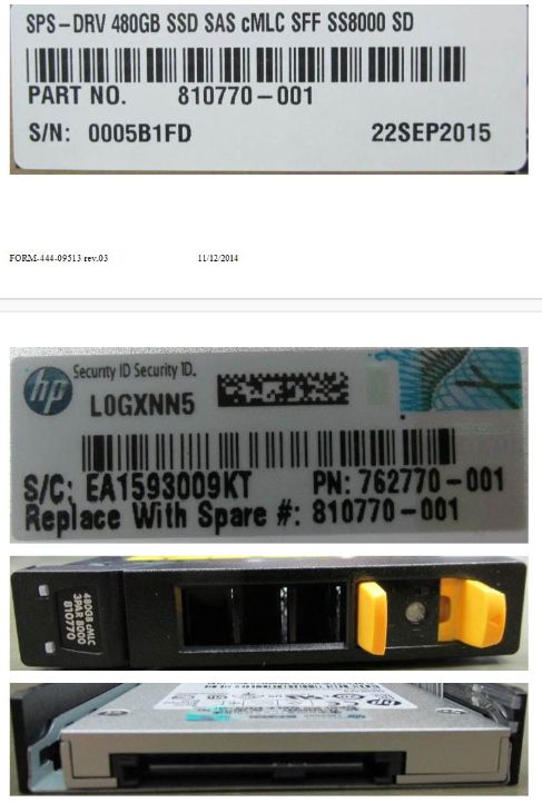 DRV 480GB SSD SAS CMLC SFF