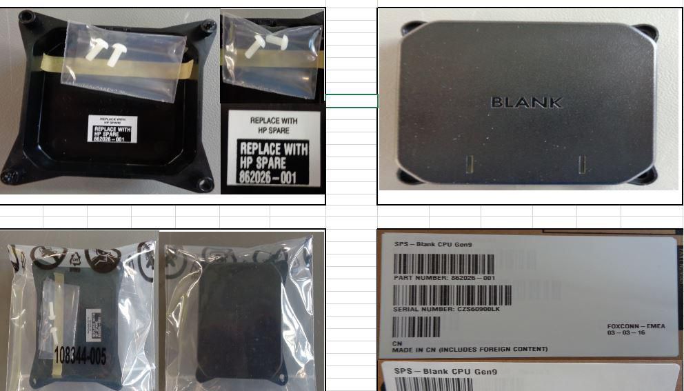 Heatsink blank for HPE Gen9 