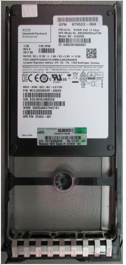 HPE SSD 920GB SFF SS20000 FIPS SM