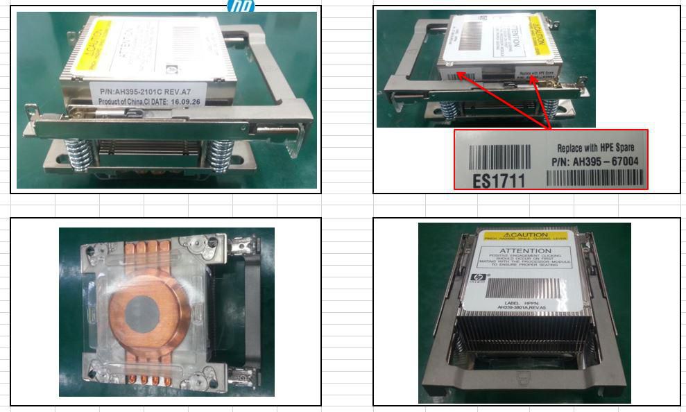 CPU heat sink assembly for HP 