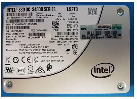 HPE SSD 1.92TB SFF SATA RI RW DS