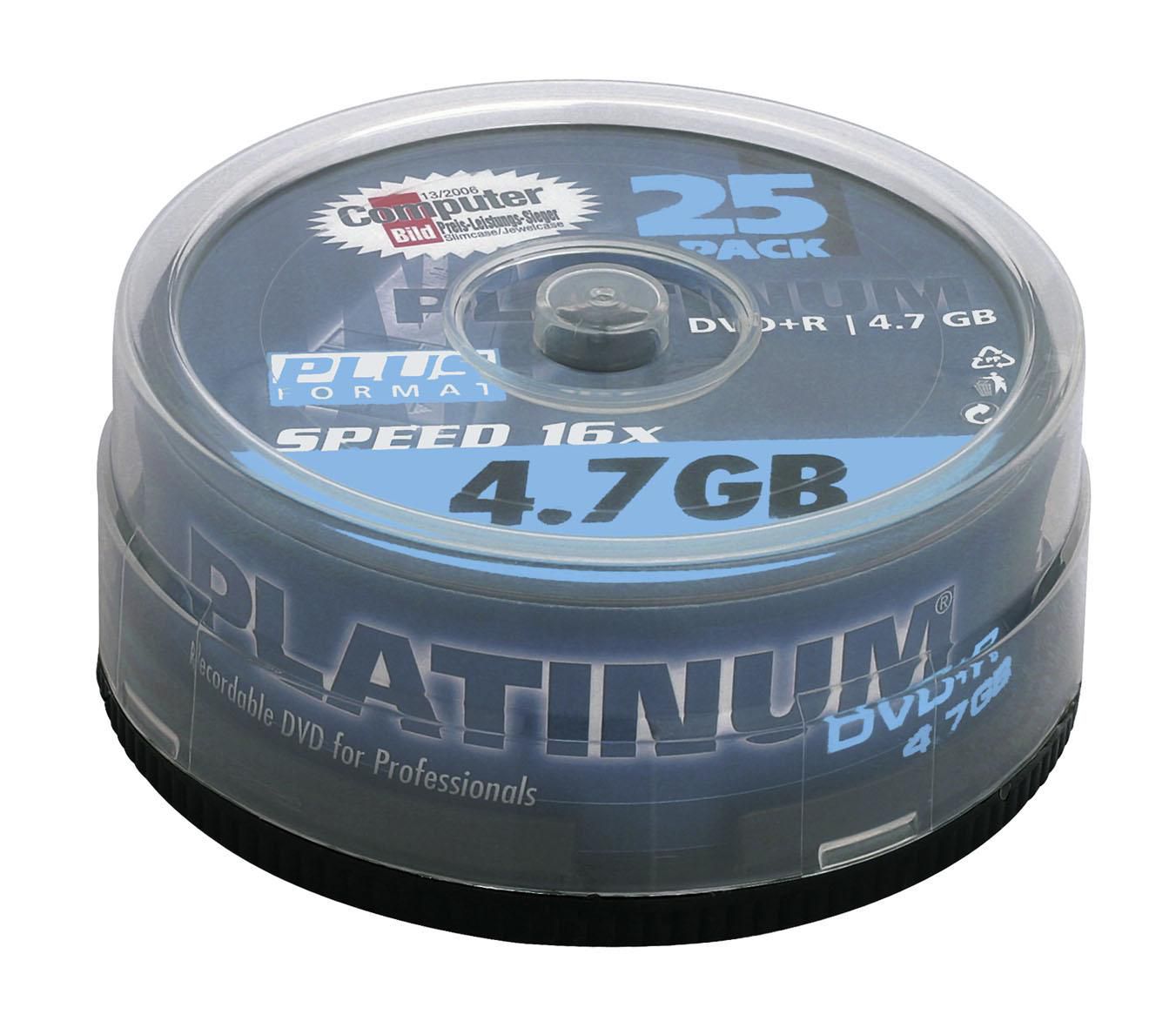 DVD+R 4,7GB PLAINKUM 16x Sp 25
