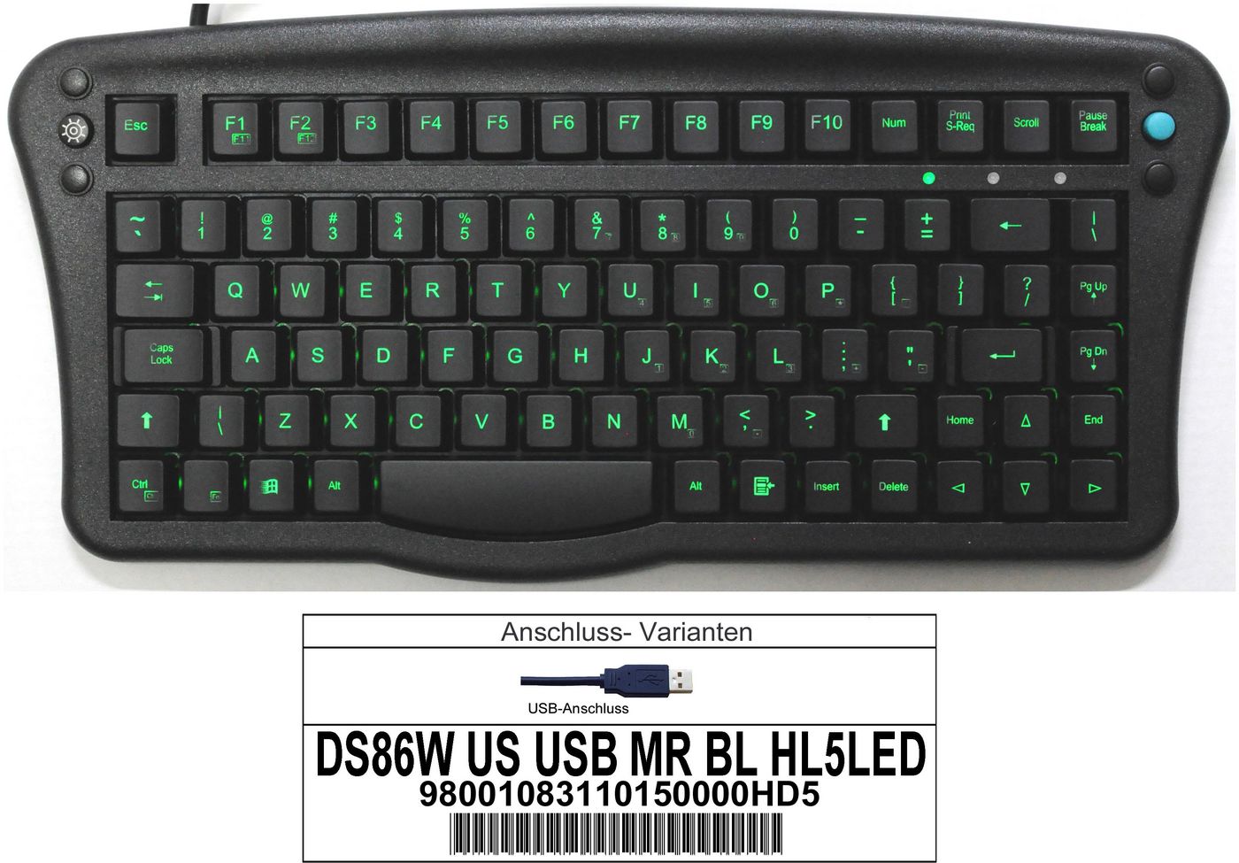 Keyboard DS86 W, IP-65, US, 