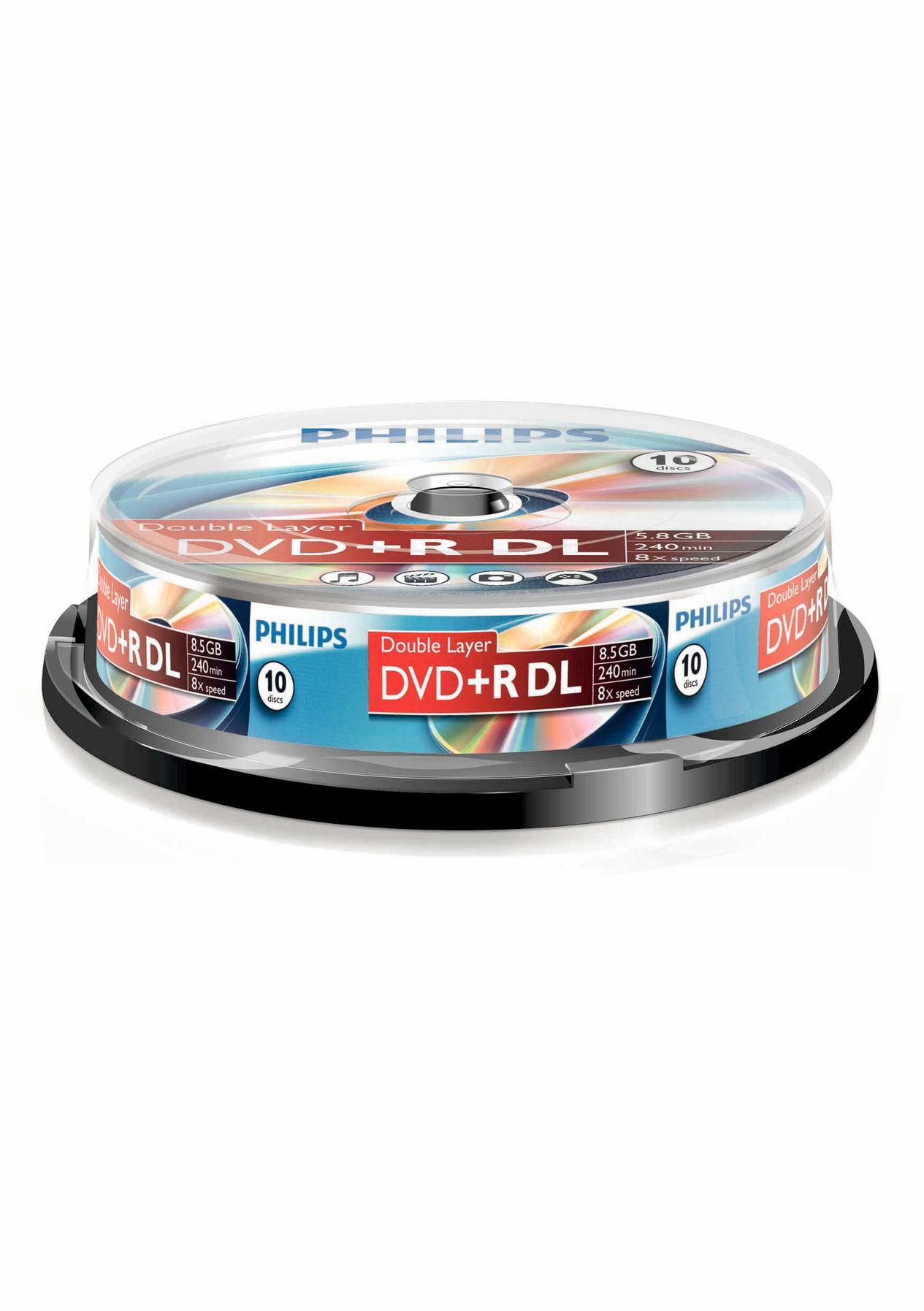 10x DVD+R DL, 8.5GB/240min, 8x