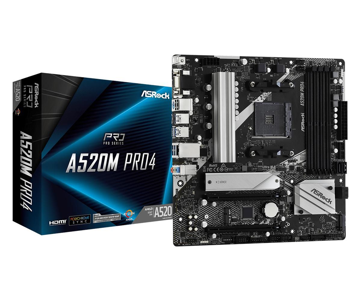 A520M Pro4 Socket Am4 Micro 