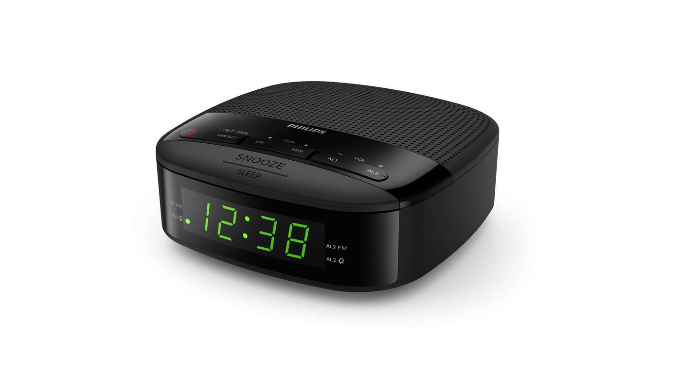 Radio Clock Digital Black