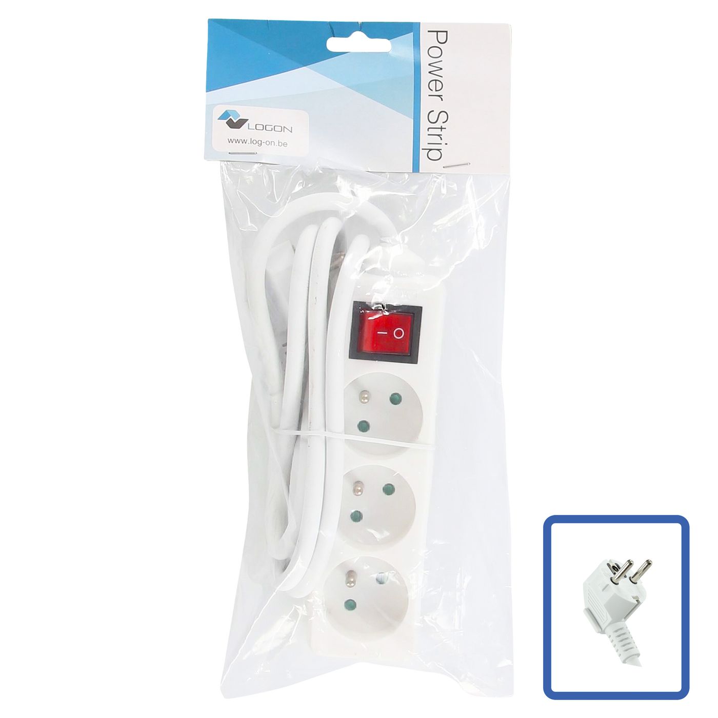 3-WAY POWER STRIP: WHITE -