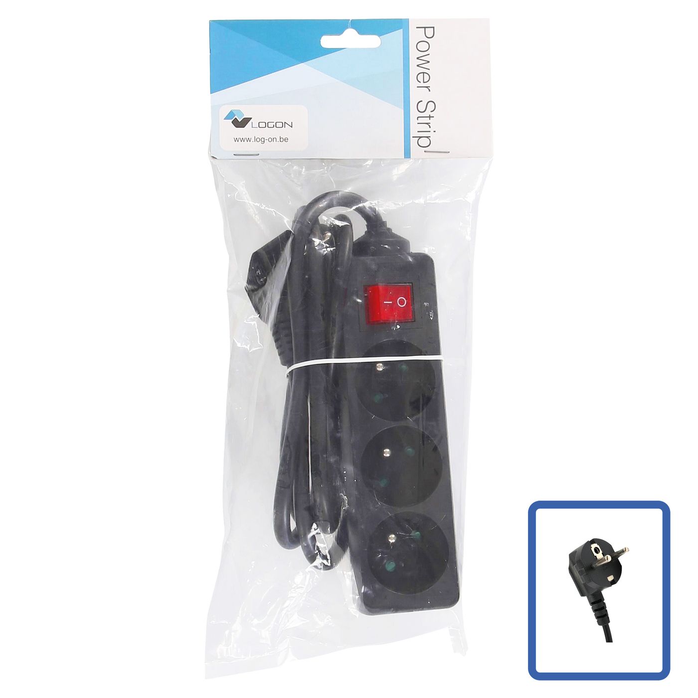 3-WAY POWER STRIP: BLACK -