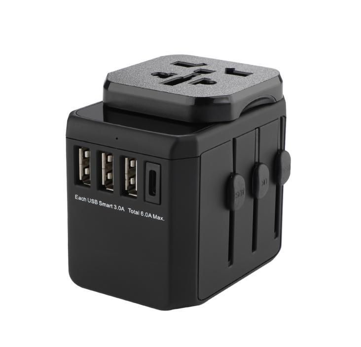 World Travel Adapter, 3 USB A 
