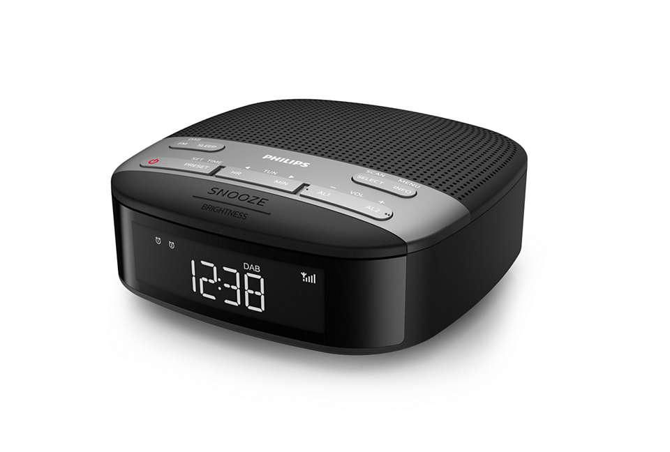 Radio Clock Digital Black,
