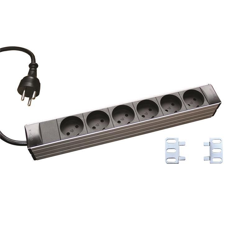 Aluminium Pdu 6-Way K Outlet. 