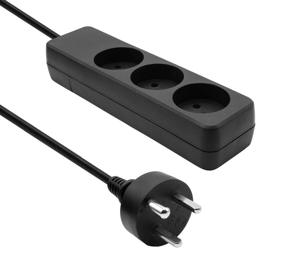 Danish Power Strip 3-way 2M 