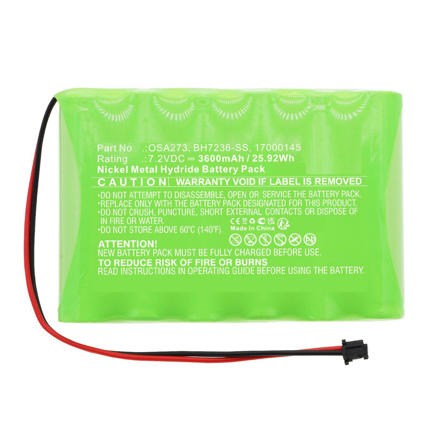 Battery 25.92Wh Ni-MH 7.2V 