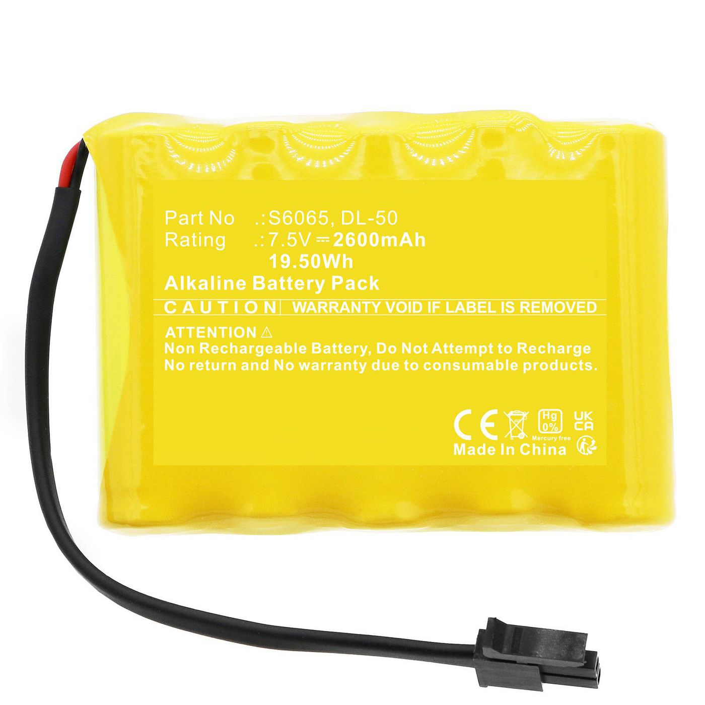 Battery 19.50Wh Alkaline 7.5V 
