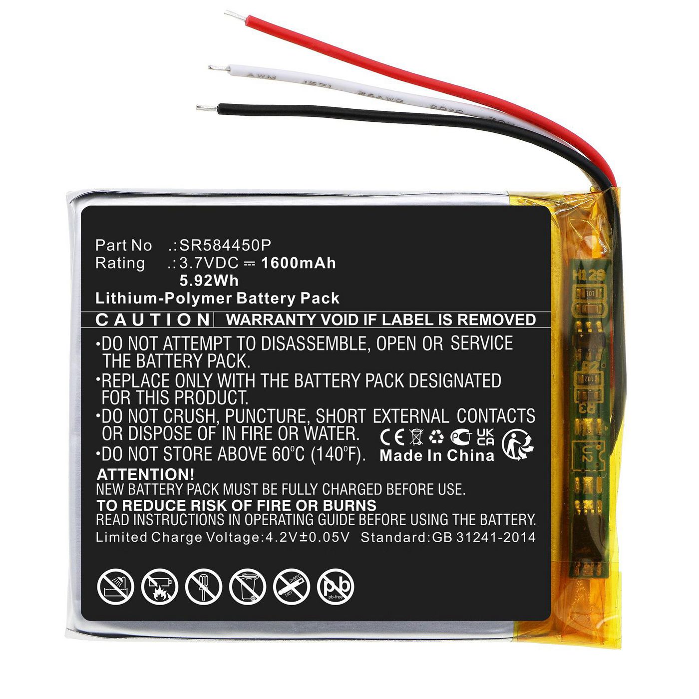 Battery 5.92Wh Li-Pol 3.7V 