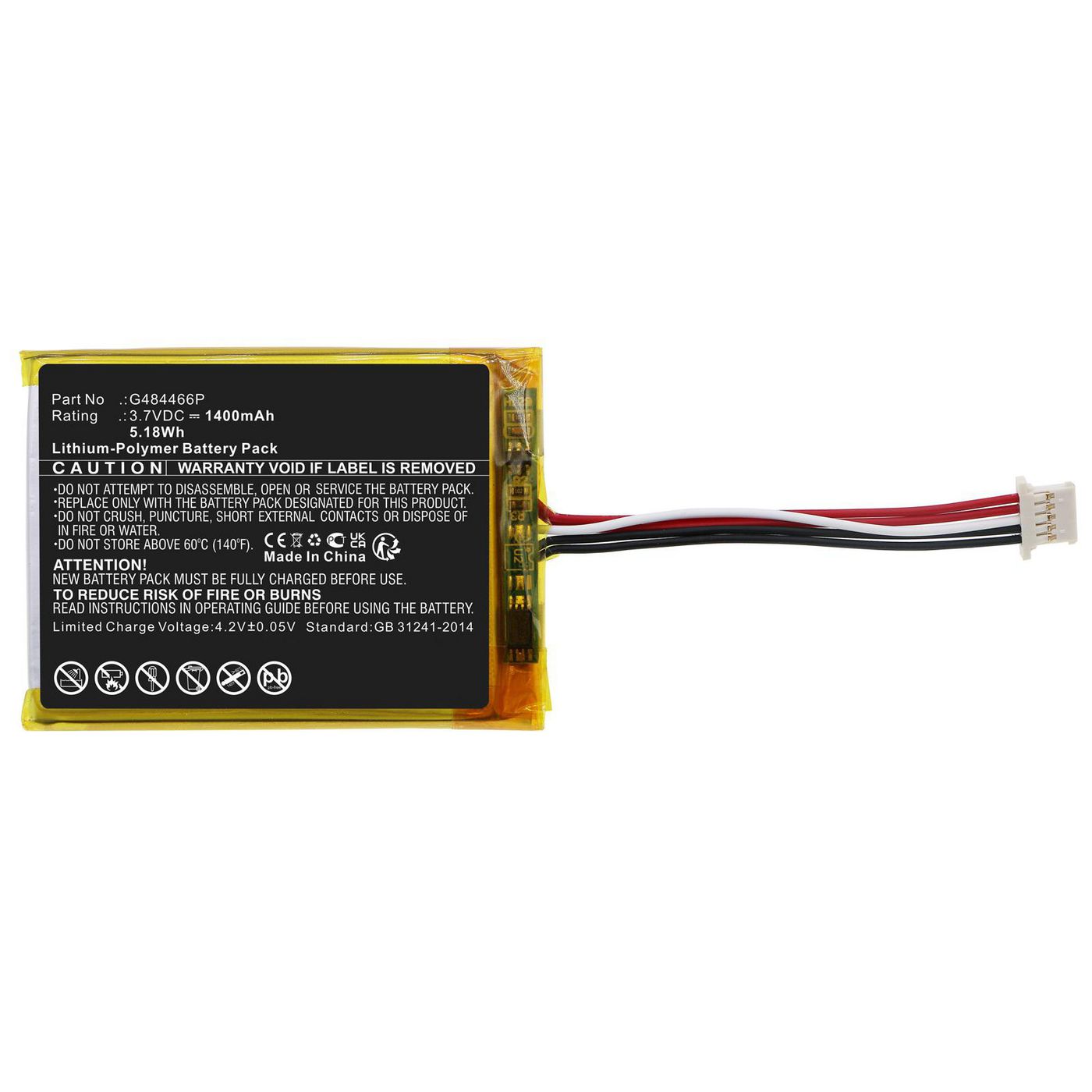 Battery 5.18Wh Li-Pol 3.7V 