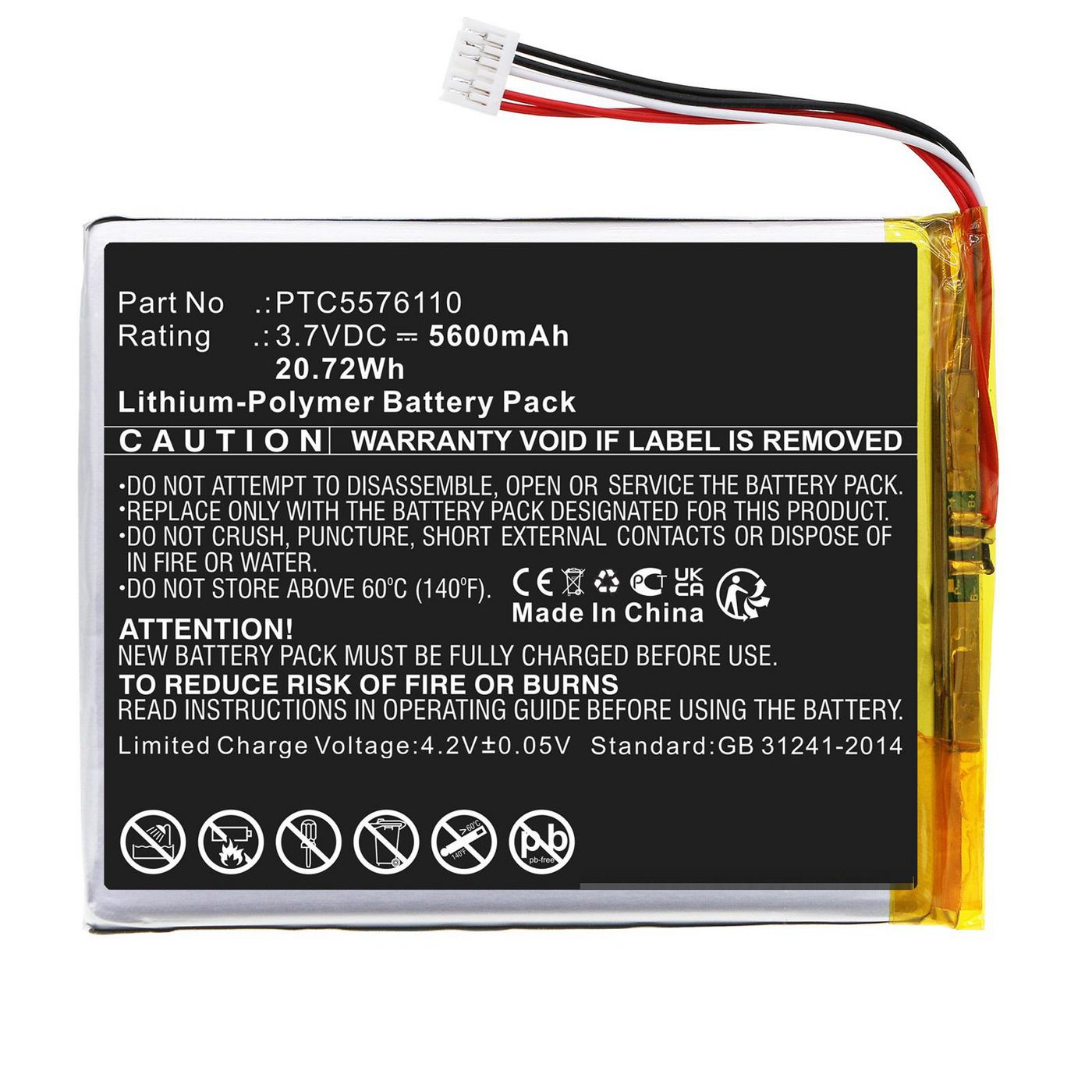 Battery 20.72Wh Li-Pol 3.7V 