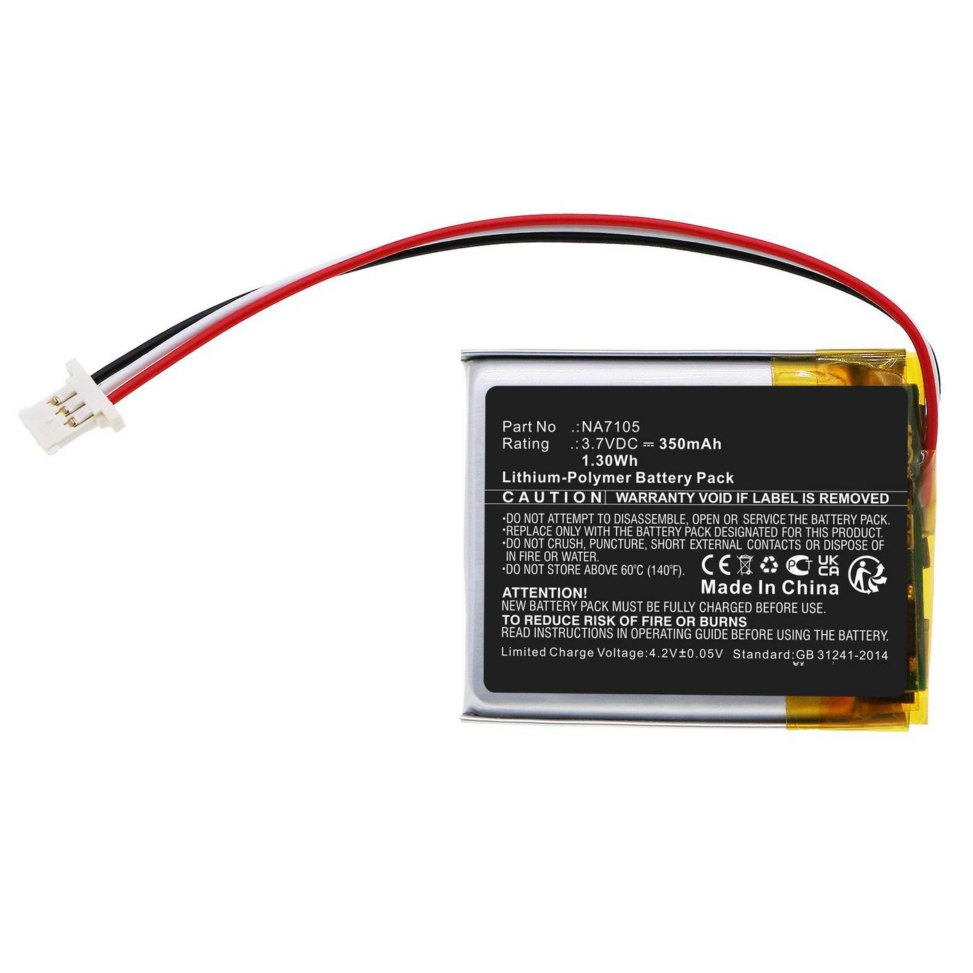 Battery 1.30Wh Li-Pol 3.7V 
