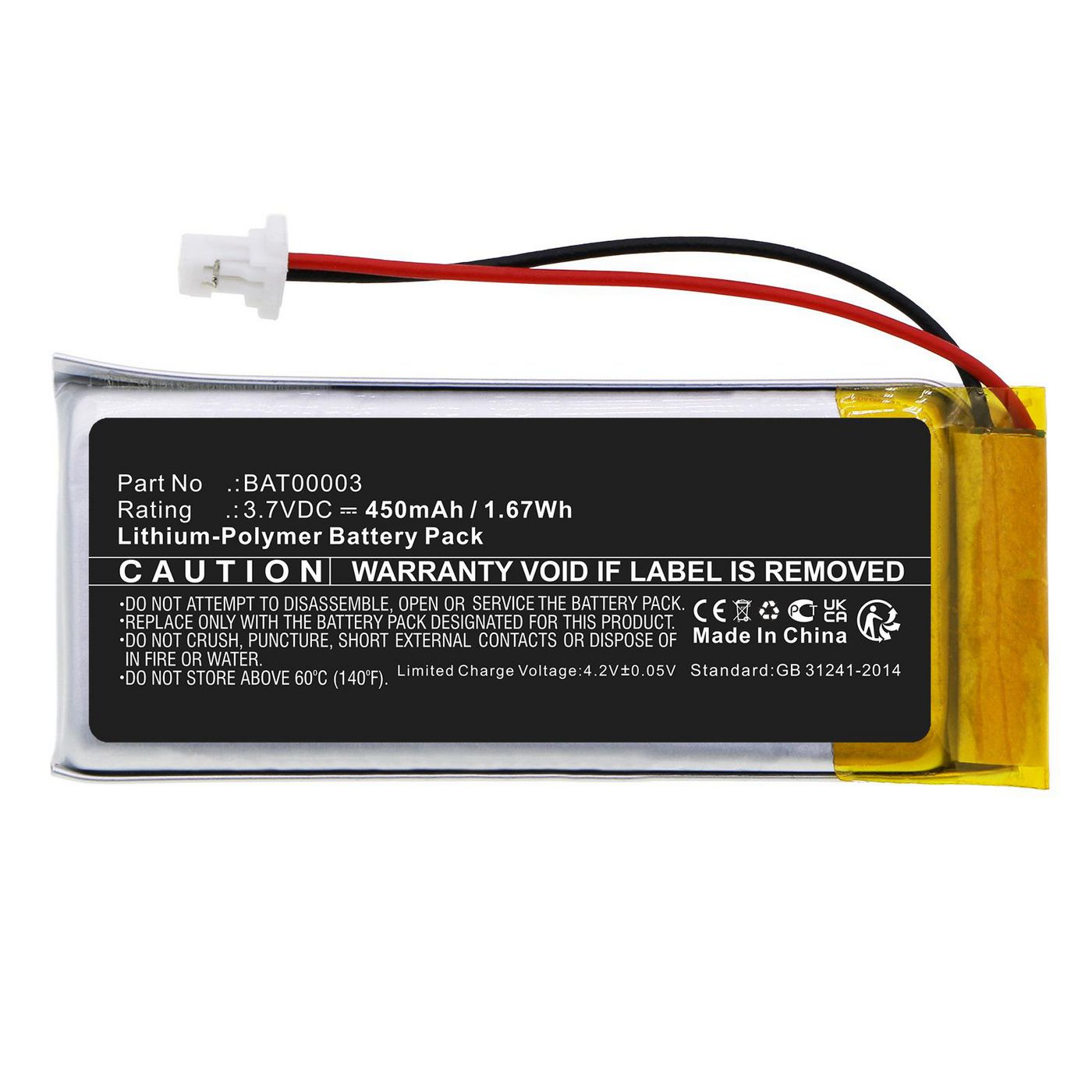 Battery 1.67Wh Li-Pol 3.7V 