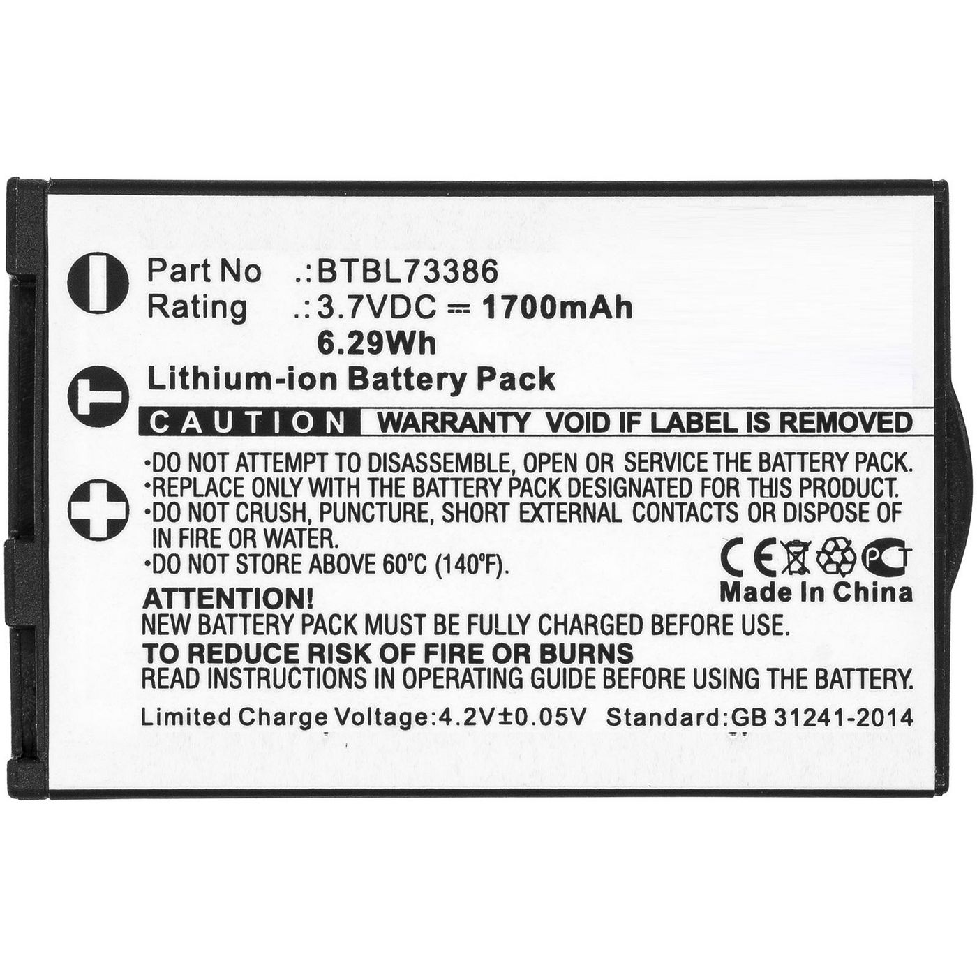 Battery 6.29Wh Li-ion 3.7V 