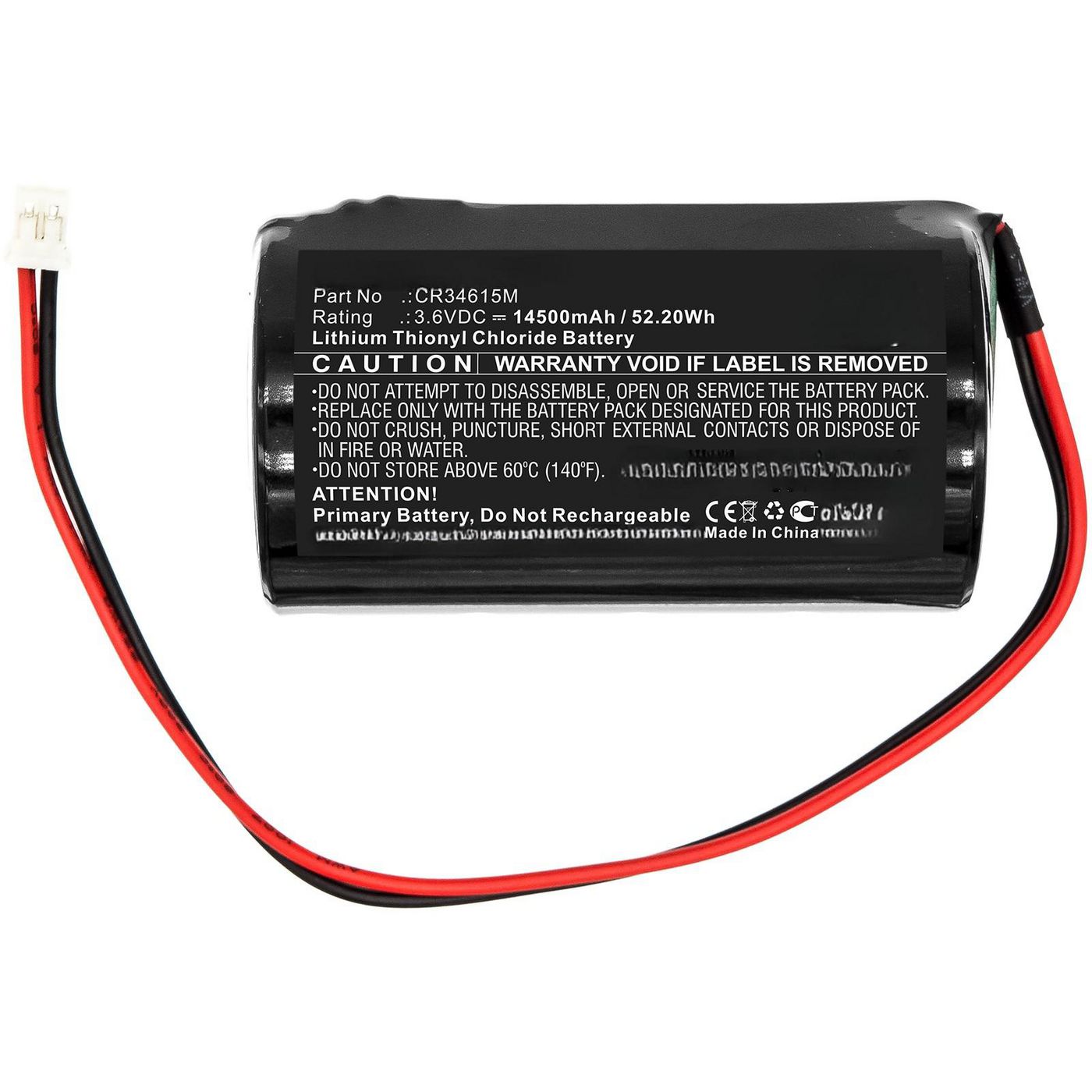 Battery 52.20Wh Li-SOCl2 3.6V 